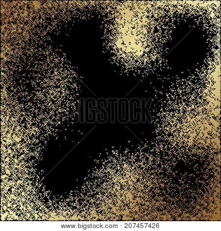 Vector abstract gold texture square background. Patina effect