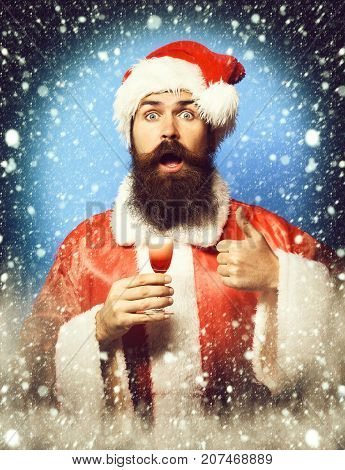 Handsome Bearded Santa Claus Man