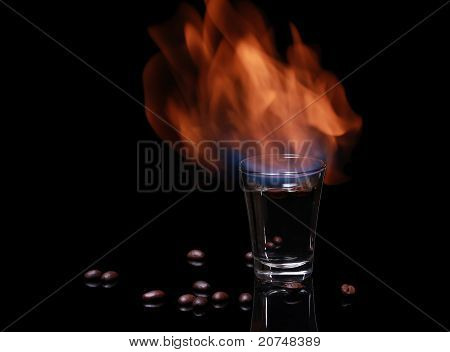 Sambuca เผากับเมล็ดกาแฟ