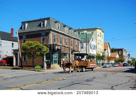 PORTLAND, ME, USA - SEP. 28, 2009: Portland Historic East End on Munjoy Hill in Portland, Maine, USA.