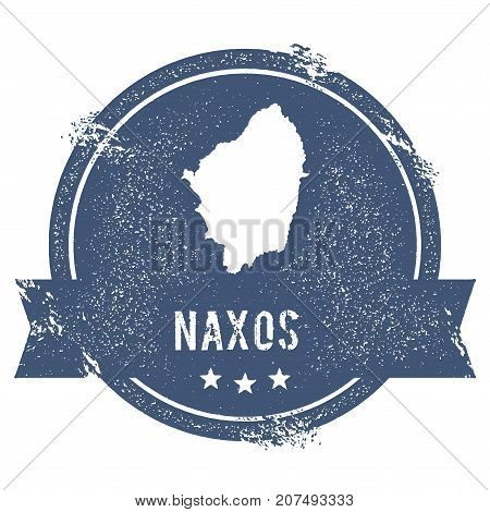 Naxos Logo Sign. Travel Rubber Stamp With The Name And Map Of Island, Vector Illustration. Can Be Us