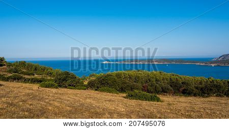 Corsica national nature park Scandola with lake