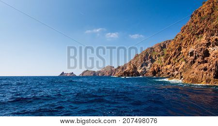 Corsica national nature park Scandola and sea