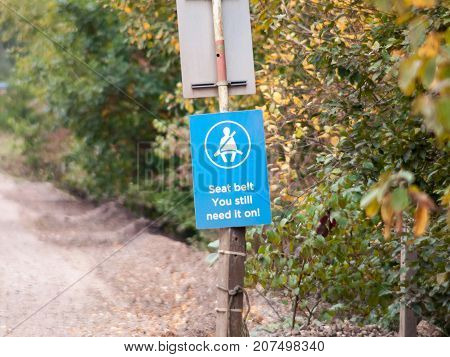 Blue Sign Warning Seat Belt You Still Need It On Icon
