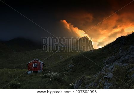 Foggy sunset. The photography was taken at 