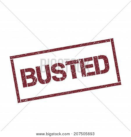Busted Rectangular Stamp. Textured Red Seal With Text Isolated On White Background, Vector Illustrat