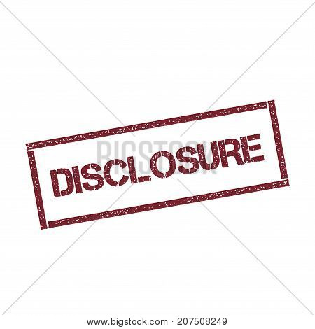 Disclosure Rectangular Stamp. Textured Red Seal With Text Isolated On White Background, Vector Illus