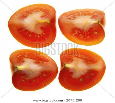 한 토마토의 4 분의 4