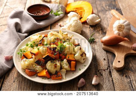 roasted cauliflower and potimarron