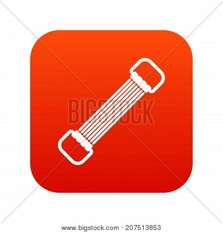 Sports stretchable belt icon digital red for any design isolated on white vector illustration