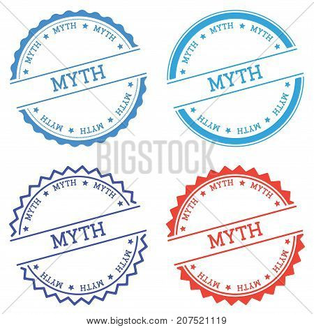 Myth Badge Isolated On White Background. Flat Style Round Label With Text. Circular Emblem Vector Il