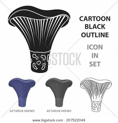 Actarius indigo icon in cartoon style isolated on white background. Mushroom symbol vector illustration.