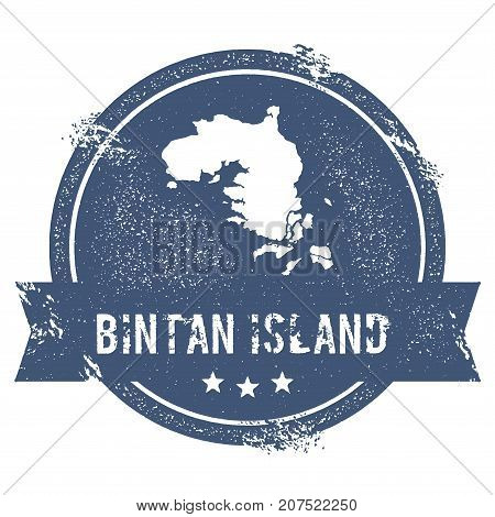 Bintan Island Logo Sign. Travel Rubber Stamp With The Name And Map Of Island, Vector Illustration. C