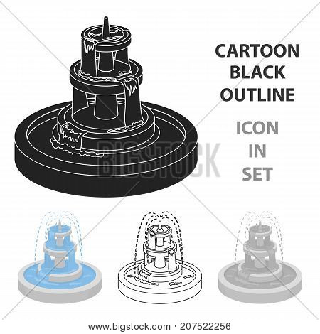 Fountain icon in cartoon style isolated on white background. Park symbol vector illustration.