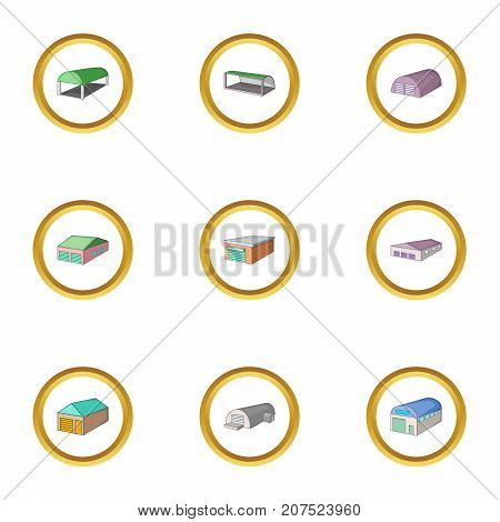 Warehouse icons set. cartoon style set of 9 warehouse vector icons for web design