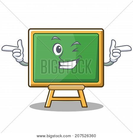 Wink chalk board character cartoon vector illustration