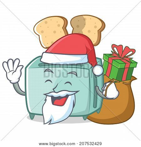 Santa toaster character cartoon style vector illustration