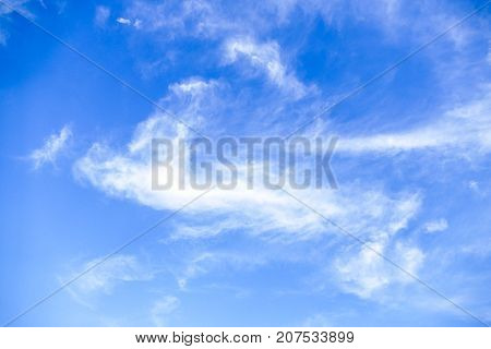 White clouds in the blue sky