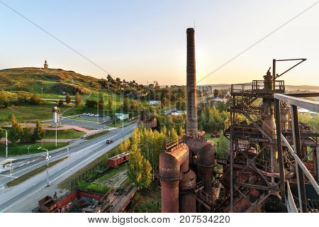 View On Old Blast Furnace On Mining And Metallurgical Plant In Nizhny Tagil. Russia