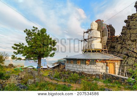 Seated Buddha In Shad Tchup Ling Buddhist Monastery On Mountain Kachkanar. Russia
