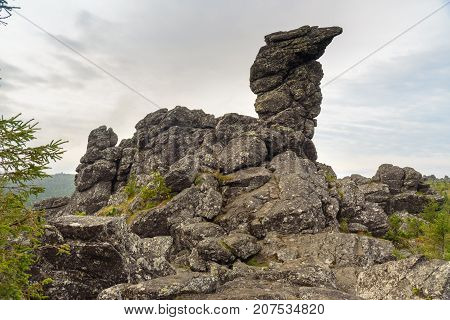 Rock Camel On Mountain Kachkanar. The Urals. Russia