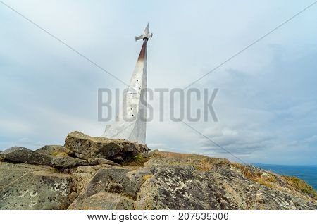 Stella Rocket In Honor Of Gagarin's Flight On Mountain Kachkanar. The Urals. Russia