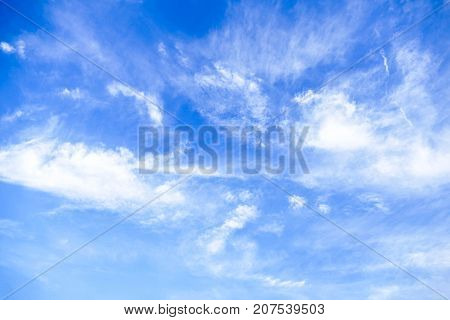 White clouds in the blue sky