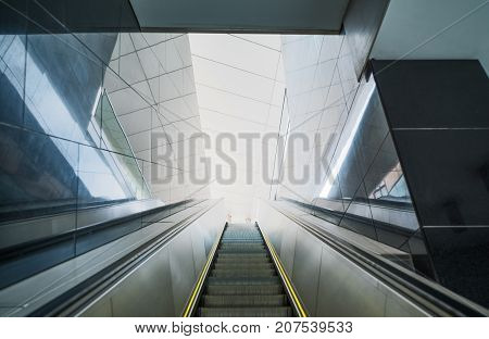 Austria Vienna the modern escalator that rises to the Albertina monumental complex