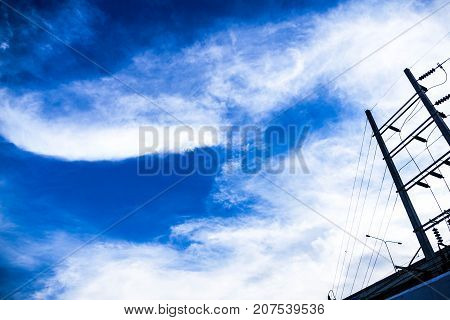 White clouds in the blue sky