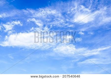 White clouds in the blue sky