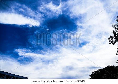 White clouds in the blue sky