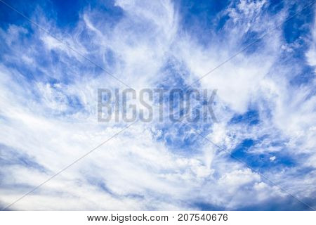 White clouds in the blue sky