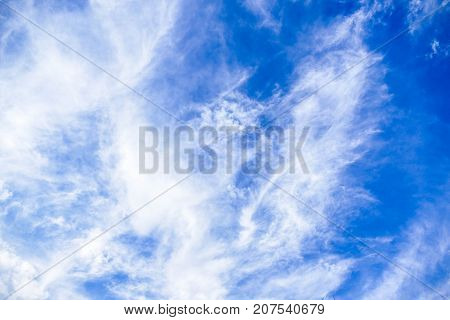 White clouds in the blue sky