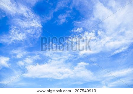 White clouds in the blue sky