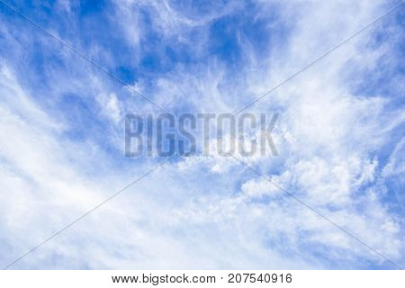 White clouds in the blue sky