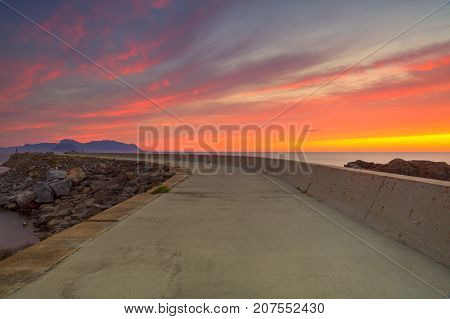 On The Pier In Laukvik At Sunset Lofoten Islands Nordland Norway