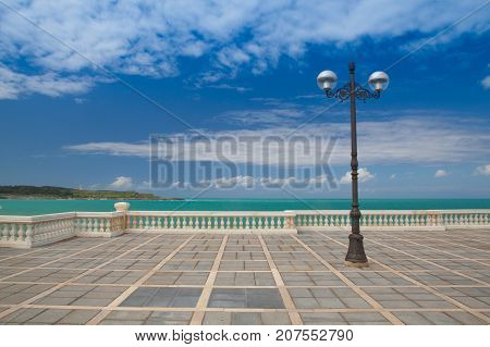 Empty El Sardinero beach promenade Santander Cantabria Spain