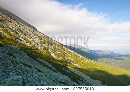 View from Skalnate pleso in Slovakia. It is a lake located in the High Tatras mountains in the north of Slovakia