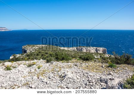 The Calanque de Morgiou one of the biggest calanques located between Marseille and Cassis France