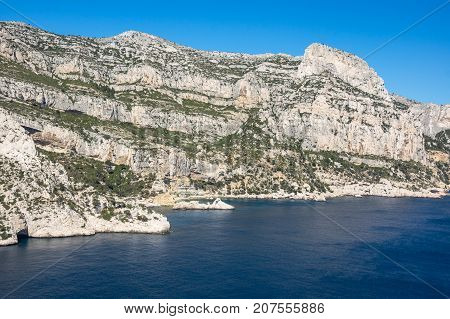 The Calanque de Morgiou one of the biggest calanques located between Marseille and Cassis France