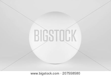 White shpere pearl isolated on white background. 3 d rendering