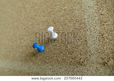 Colored Pin In An Office Pinboard