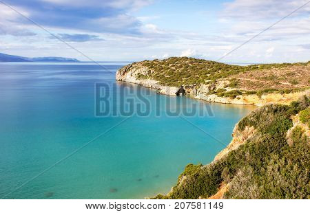 beautiful view of voulisma beach mirabello bay crete