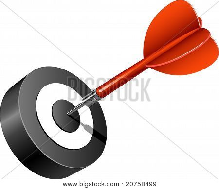 Dart rouge frapper la cible