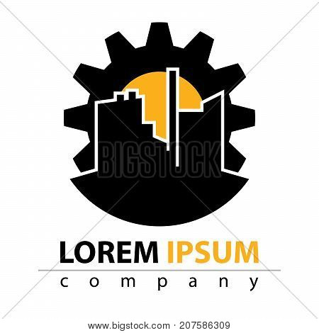 Manufacture, construction, factory manufactory - flat icon Vector eps 10