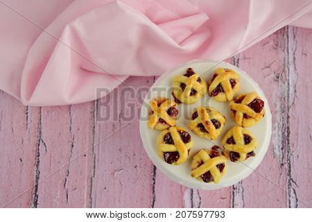 Mini Strawberry Pie Lace Cookies As Dessert