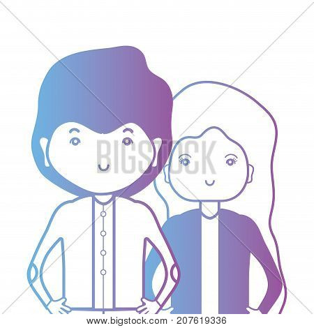 line couple togeter with hairstyle design vector illustration