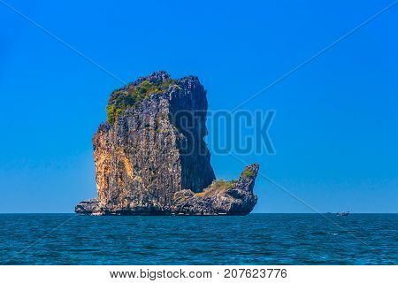 Man island at Adaman sea. AO Nang, Krabi, Thailand.
