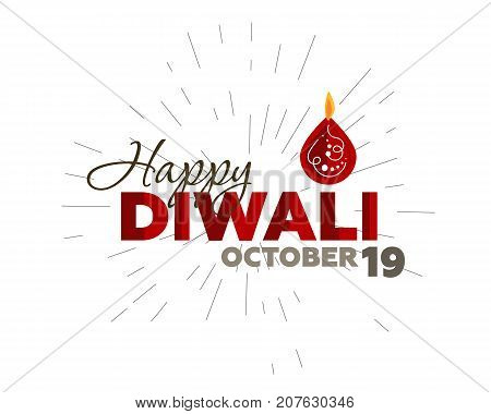 Isolated Vector Illustration with Candlestick for Diwali