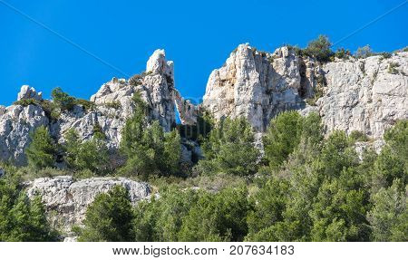 The Calanque de Morgiou one of the biggest calanques located between Marseille and Cassis France